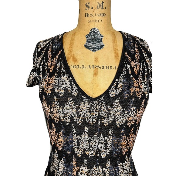 BCBGMaxAzria Midi Dress Short Sleeve Silk Blend - Picture 3 of 12